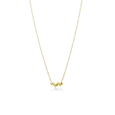 Collana in oro giallo 18k con stelline a scalare