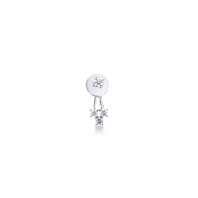 18k white gold single earring with 4 diamonds
