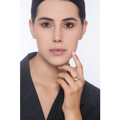 Anello fascione lucido in oro giallo 18k