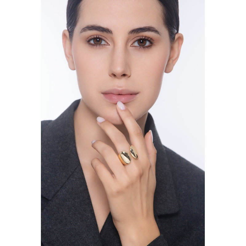 Anello aperto in oro giallo 18k lucido