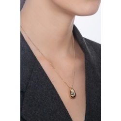 Collana in oro giallo 18k con pendente goccia lucida 2