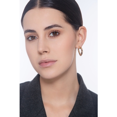 Orecchini in oro giallo 750 cuore lucido bombato