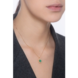 CIONDOLO CON BRILLANTI E SMERALDO CUORE MM6X6 2