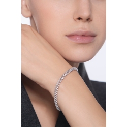 Bracciale design tessuto in oro bianco 18k con diamanti 2