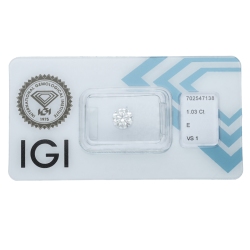 Diamante Certificato IGI   CT 1,03   E   VS 1