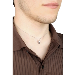 Collana in oro bianco 750 con ciondolo teschio e diamanti 2