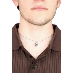 Collana in oro bianco 18k con ciondolo teschio diamanti 2