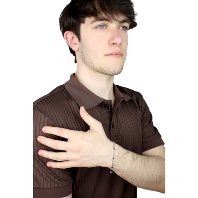 Bracciale alternato in oro bianco 750 con 8 diamanti neri, 20 cm