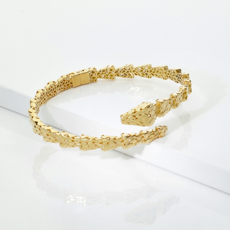 Bracciale serpente oro giallo 18k lucido e satinato