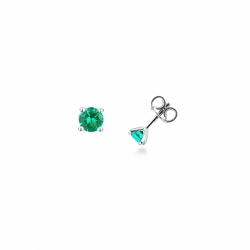 18k white gold stud earrings with emeralds