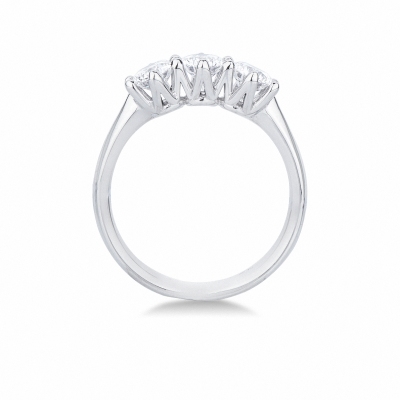 Anello trilogia in oro bianco 18k con diamanti