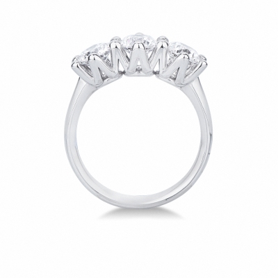 Anello trilogy con 3 diamanti in oro bianco 750 