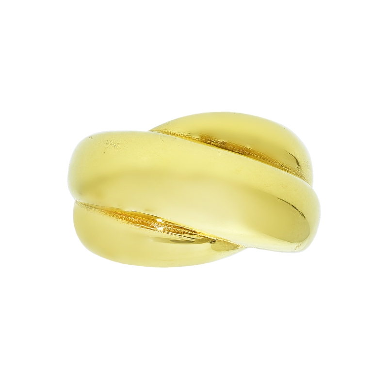 Anello fascia ad intreccio in oro giallo 18k