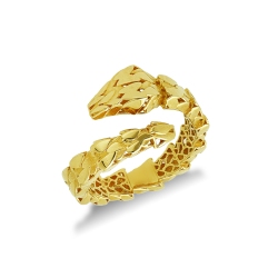 Anello serpente contrariè oro giallo 18k