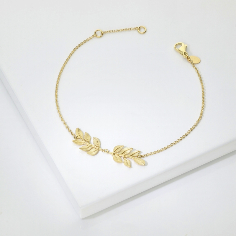Bracciale foglie in oro giallo 18k