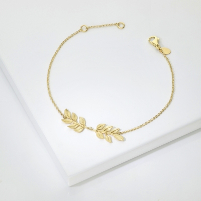 Bracciale foglie in oro giallo 18k
