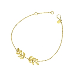 Bracciale foglie in oro giallo 18k