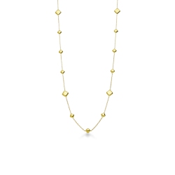 Collana in oro giallo 18k con quadratini lucidi, 90 cm