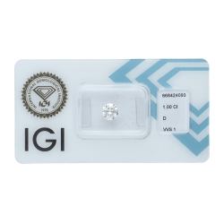 Diamante Certificato IGI   CT 1,00   D   VVS 1