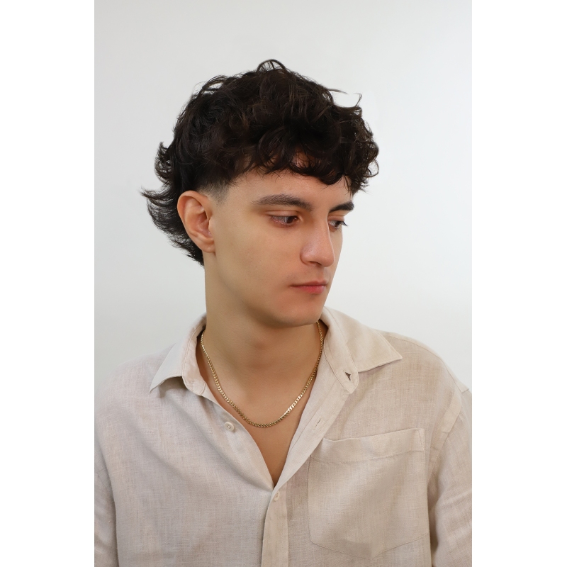 Collana groumette uomo in oro giallo 18k, 60 cm