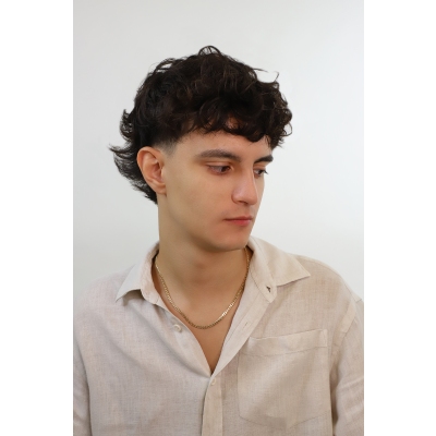 Collana groumette uomo in oro giallo 18k, 60 cm