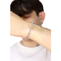 Tennis elastico in oro bianco 18k con diamanti 2