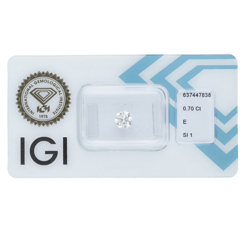 Diamante Certificato IGI   CT 0,70   E   SI 1