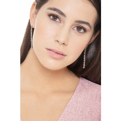 Orecchini tennis in oro bianco 18k con diamanti da 0.02 ct