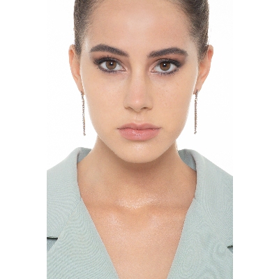 Orecchini tennis in oro bianco 18k con diamanti da 0,01 ct