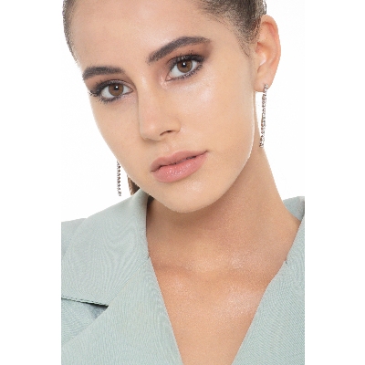 Orecchini tennis in oro bianco 18k con diamanti da 0,03 ct