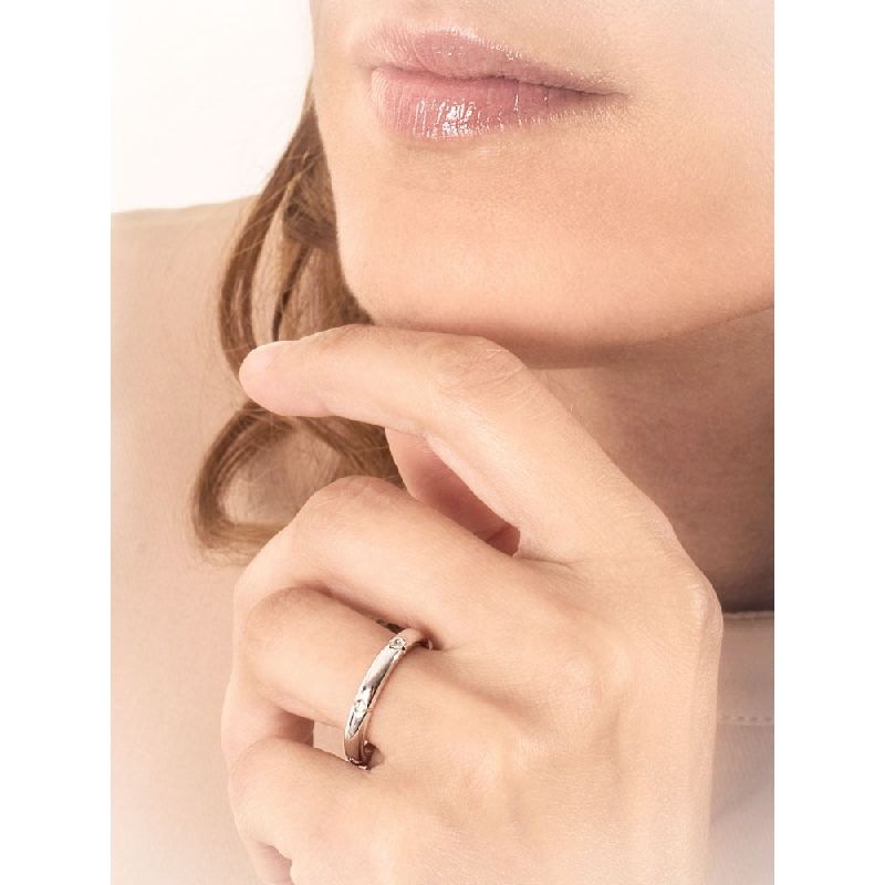 Fede Anniversario in oro bianco 18k e diamanti