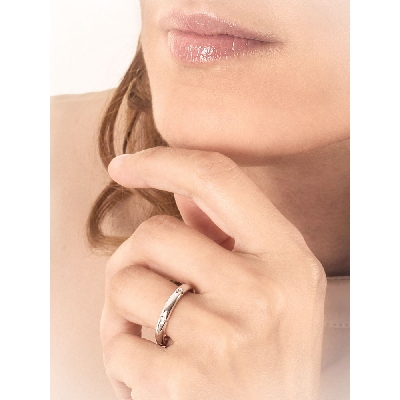 Fede Anniversario in oro bianco 18k e diamanti