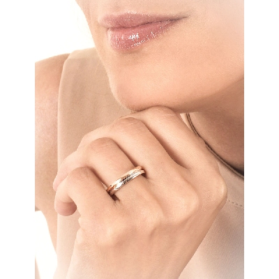 Fede Anniversario  in oro bianco e rosa 18k