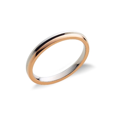 Fede Anniversario  in oro bianco e rosa 18k