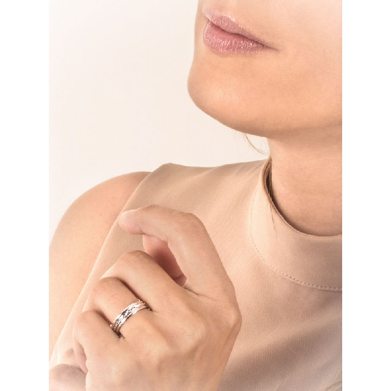 Fede in oro bianco 18k collezione diamantata 