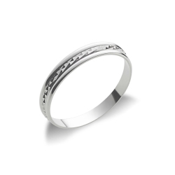 Fede in oro bianco 18k collezione diamantata 