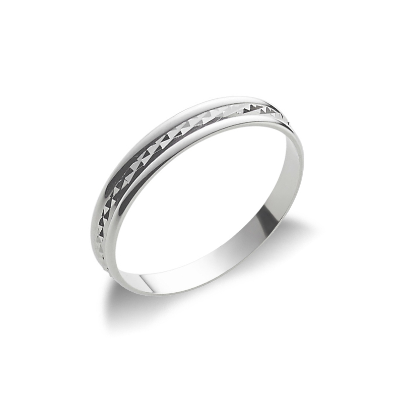Fede in oro bianco 18k collezione diamantata 