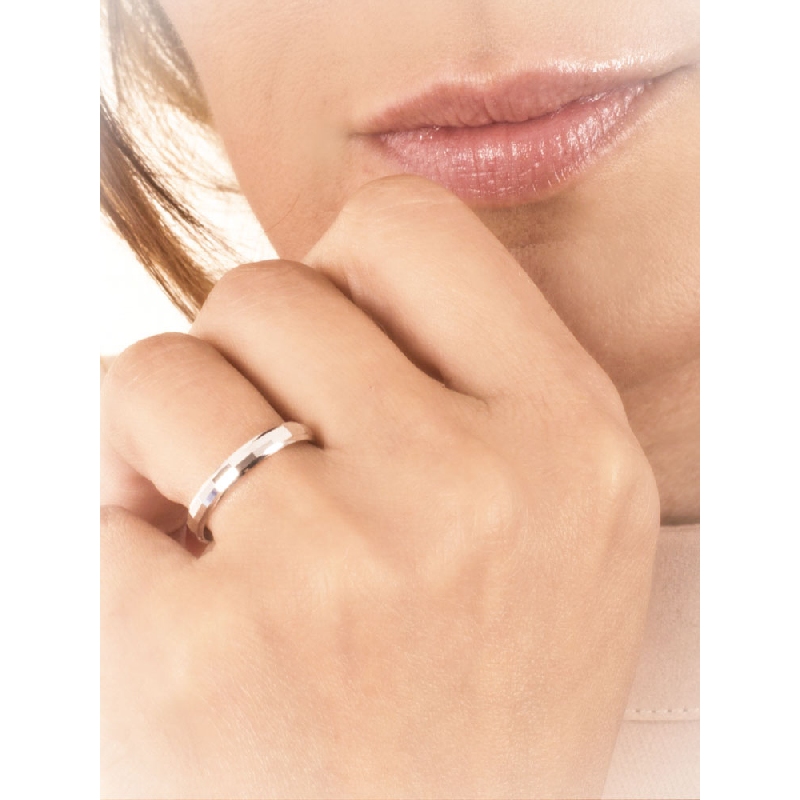 Fede Unoaerre in oro bianco 18k modello diamantato