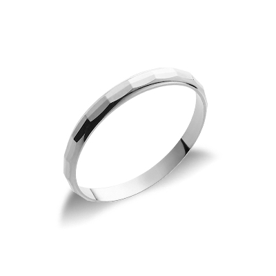 Fede Unoaerre in oro bianco 18k modello diamantato
