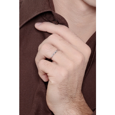 Fede francesina in oro bianco 750