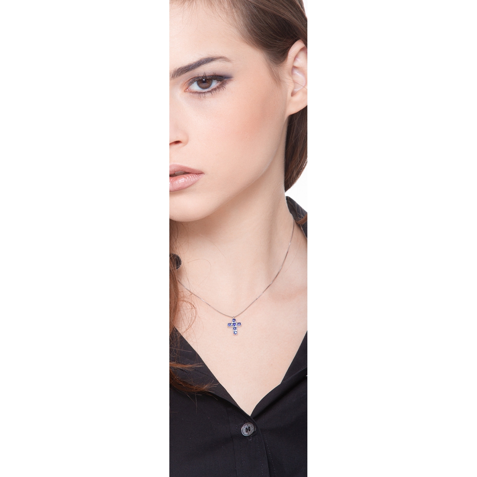 OIDEA Collana con ciondolo a forma di croce traforata in