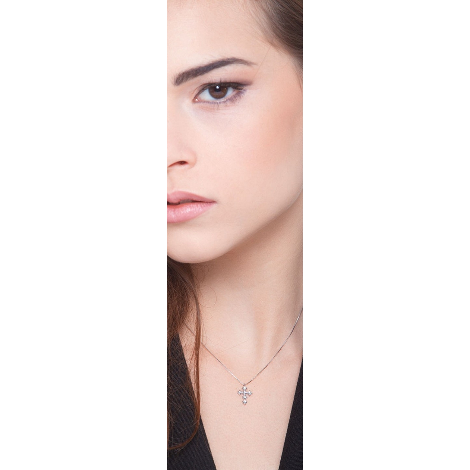 Collana con pendenti a croce vintage per donna Collana a catena con perline ovali multistrato color oro argento Gioielli femminili minimalisti  36
