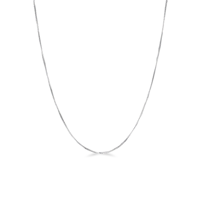 Collana veneziana in oro bianco 18k, cm 45