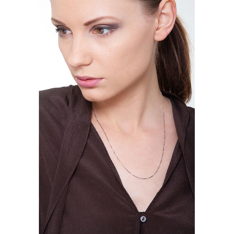 Catena veneziana in oro bianco 18k, cm 45.