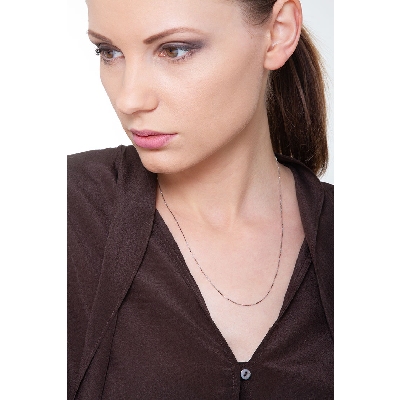 Catena veneziana in oro bianco 18k, cm 45.