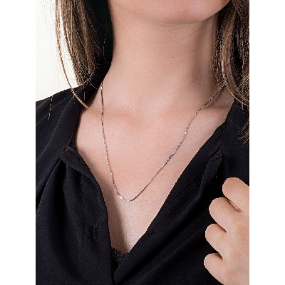 Catena veneziana in oro bianco 750, 50 cm