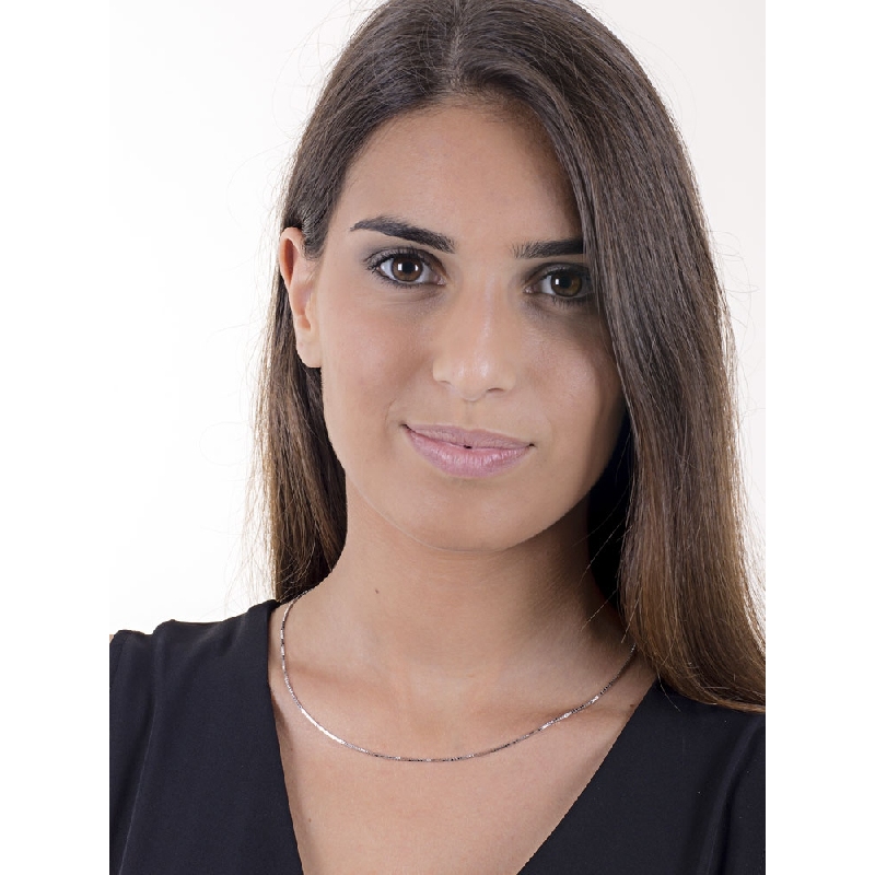 JewelryAffairs, Collana Oro Bianco 14K Maglia Rolò 2,3 Mm - Elegante E Moderna
