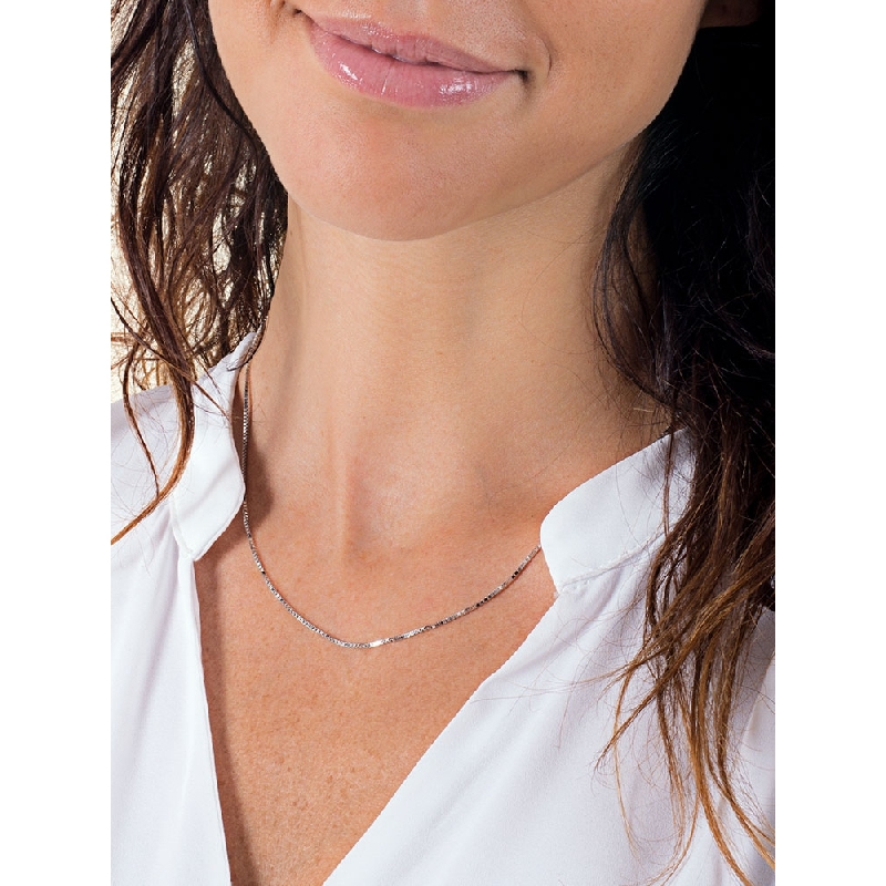 Catena in Oro Bianco 18k a maglia veneziana.