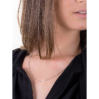 Catena veneziana in oro bianco 18k, cm 50.