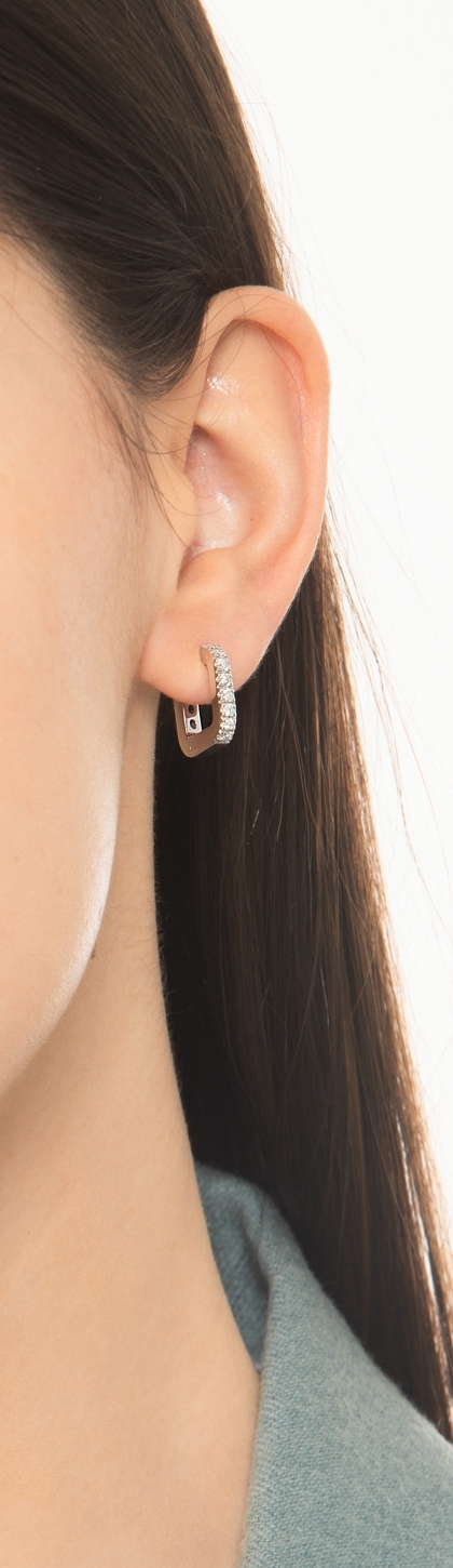 Orecchini A Perno SHUXIN In Argento 925 Con Zirconia Cubica – Placcato Oro Bianco/Rosa (7.3 Mm)